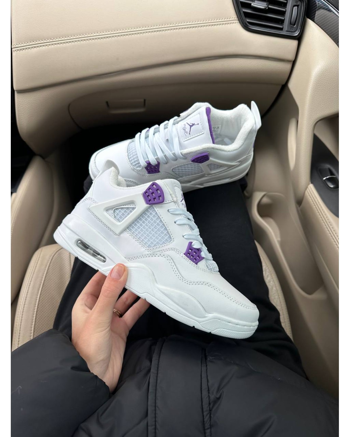 Nike Air Jordan 4 Retro White Violet Fleece