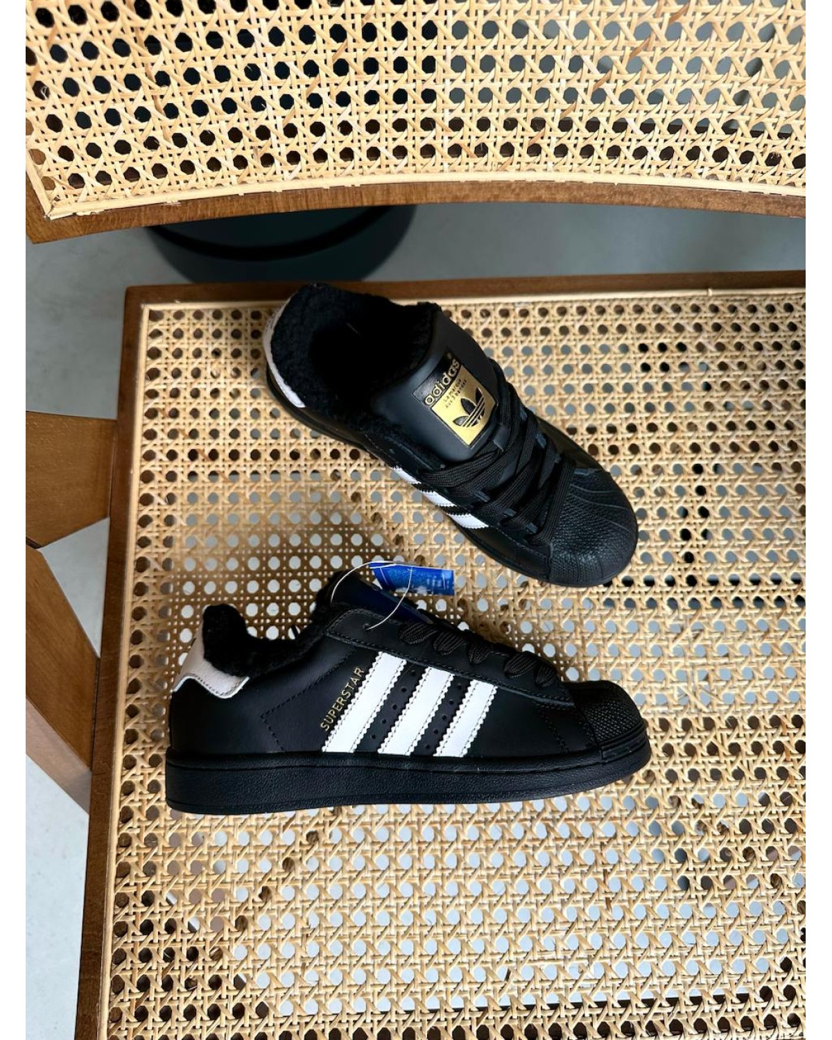 Adidas Superstar Black Fur