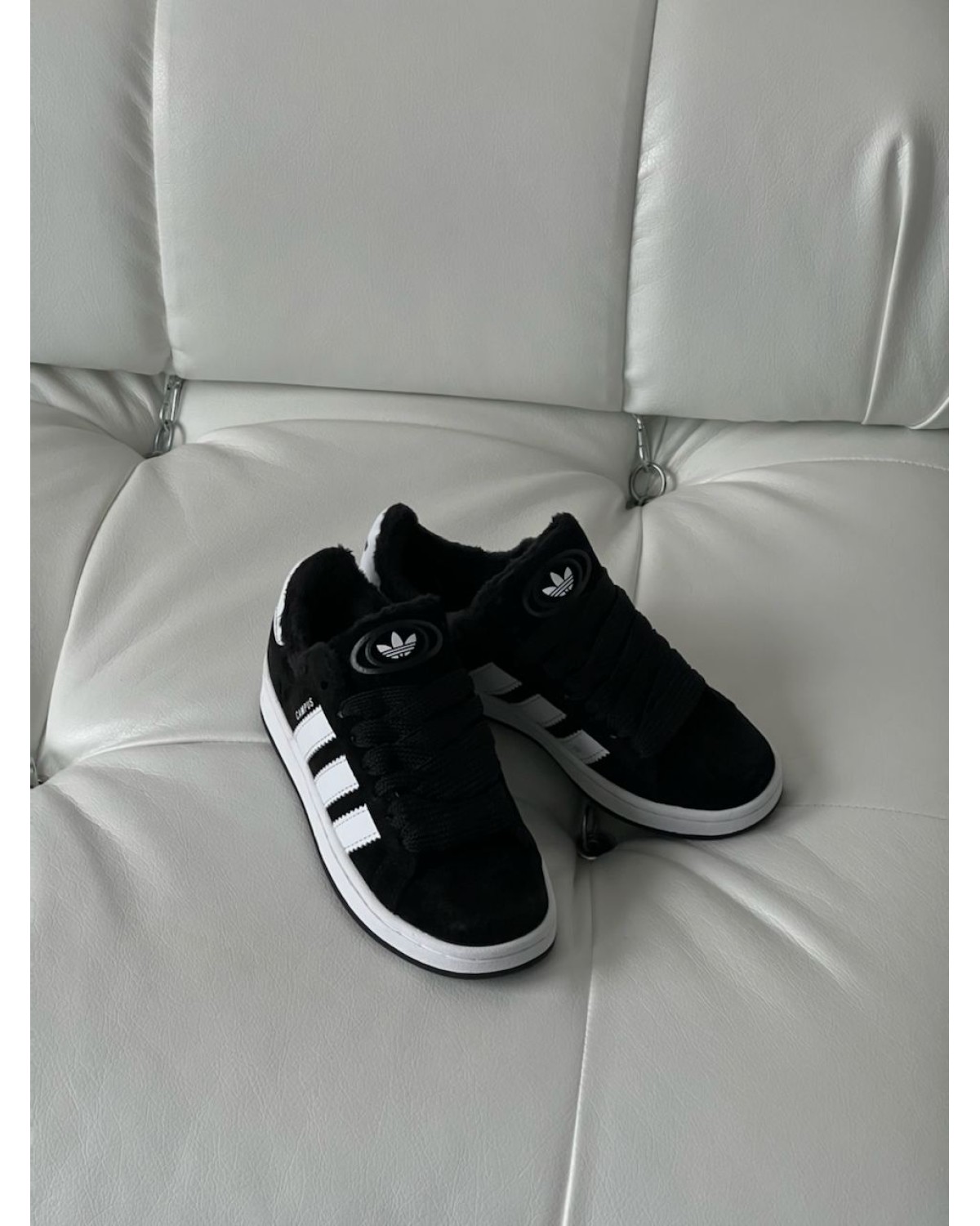 Adidas Campus Black White Winter Fur