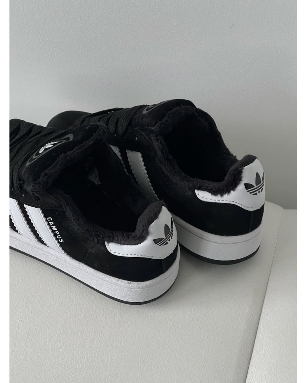 Adidas Campus Black White Winter Fur
