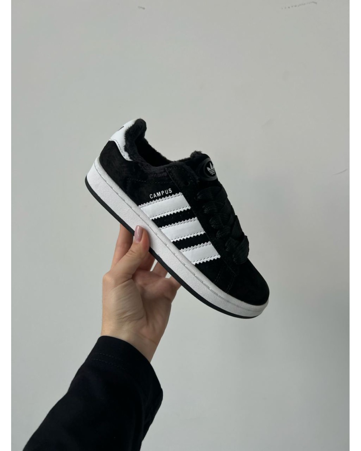 Adidas Campus Black White Winter Fur