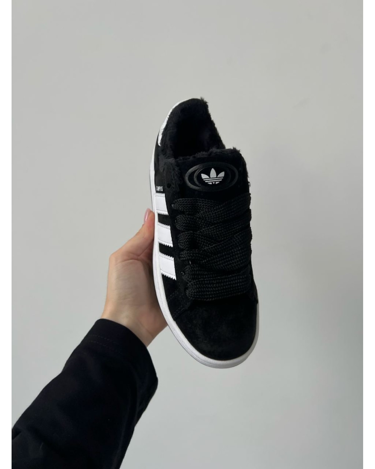 Adidas Campus Black White Winter Fur