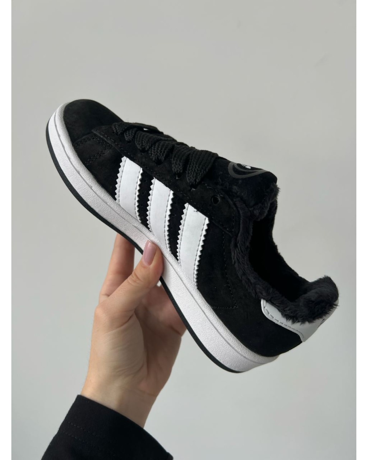Adidas Campus Black White Winter Fur