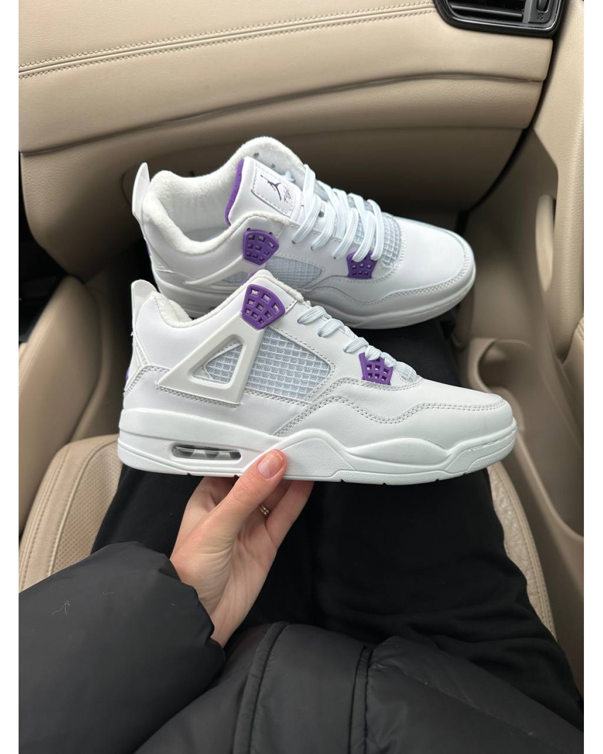 Nike Air Jordan 4 Retro White Violet Fleece